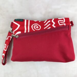 Pochette ceinture 3 en 1 rouge et toile wax