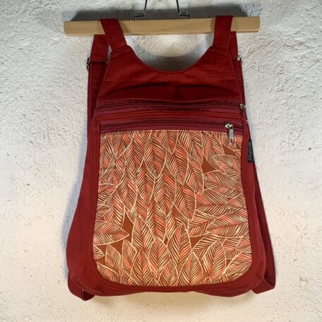 petit sac à dos en toile rouge et indienne en coton