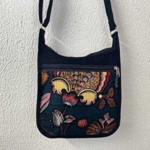 petit sac bandoulière en coton déperlant marine et toile Indienne