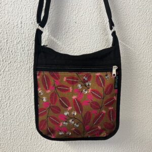 petit sac bandoulière en coton déperlant noir et toile Life Style