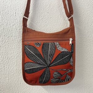 petit sac bandoulière en coton déperlant orange et toile Corinthe