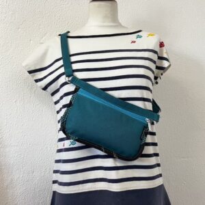 petit sac de voyage bandoulière ou banane turquoise