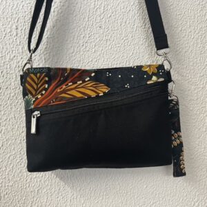 pochette 3 en 1 en coton déperlant noir et toile World