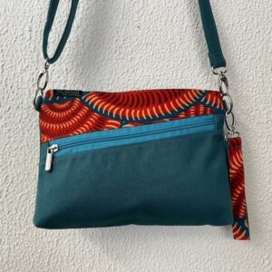 pochette 3 en 1 en coton déperlant turquoise et toile Faire Light