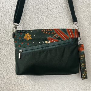 pochette 3 en 1 en coton déperlant vert et toile World