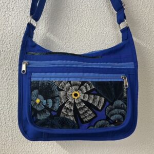 sac bandoulière en toile coton déperlant cobalt et Kew Gardens