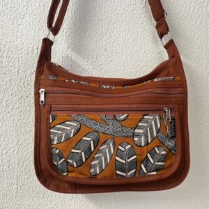 sac bandoulière en toile coton déperlant orange et Elis