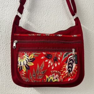 sac bandoulière en toile coton déperlant rouge et Euphoria