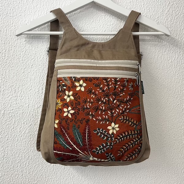 petit sac à dos coton déperlant beige et toile World