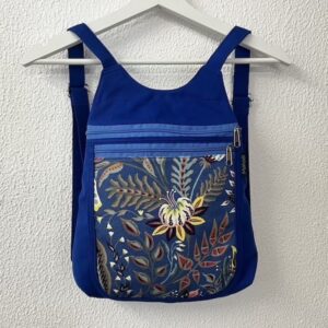 petit sac à dos coton déperlant cobalt et toile Euphoria