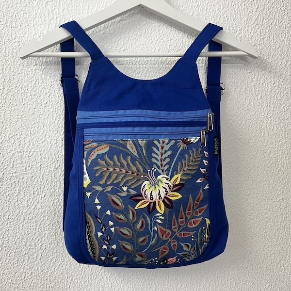 petit sac à dos coton déperlant cobalt et toile Euphoria