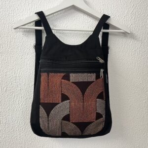 petit sac à dos coton déperlant orange et toile Les Arcs