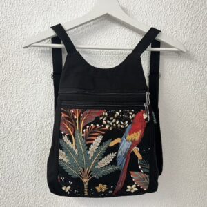 petit sac à dos coton déperlant noir et toile Nouveau Monde