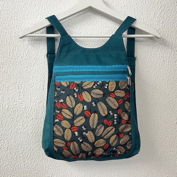 petit sac à dos coton déperlant turquoise et toile Life Style