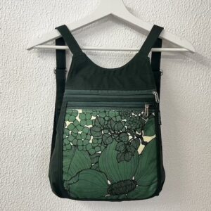 petit sac à dos coton déperlant vert et tissu Suzie
